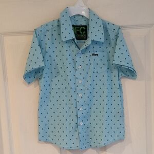 DIXXON FLANNEL Blue Short Sleeve Kids Shirt Size Small GUC